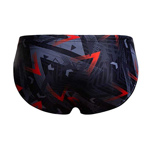 KGKE Mens Sexy Swim Briefs Camo Pattern Bikini Swimsuit for Men (Geometric Brown, M)