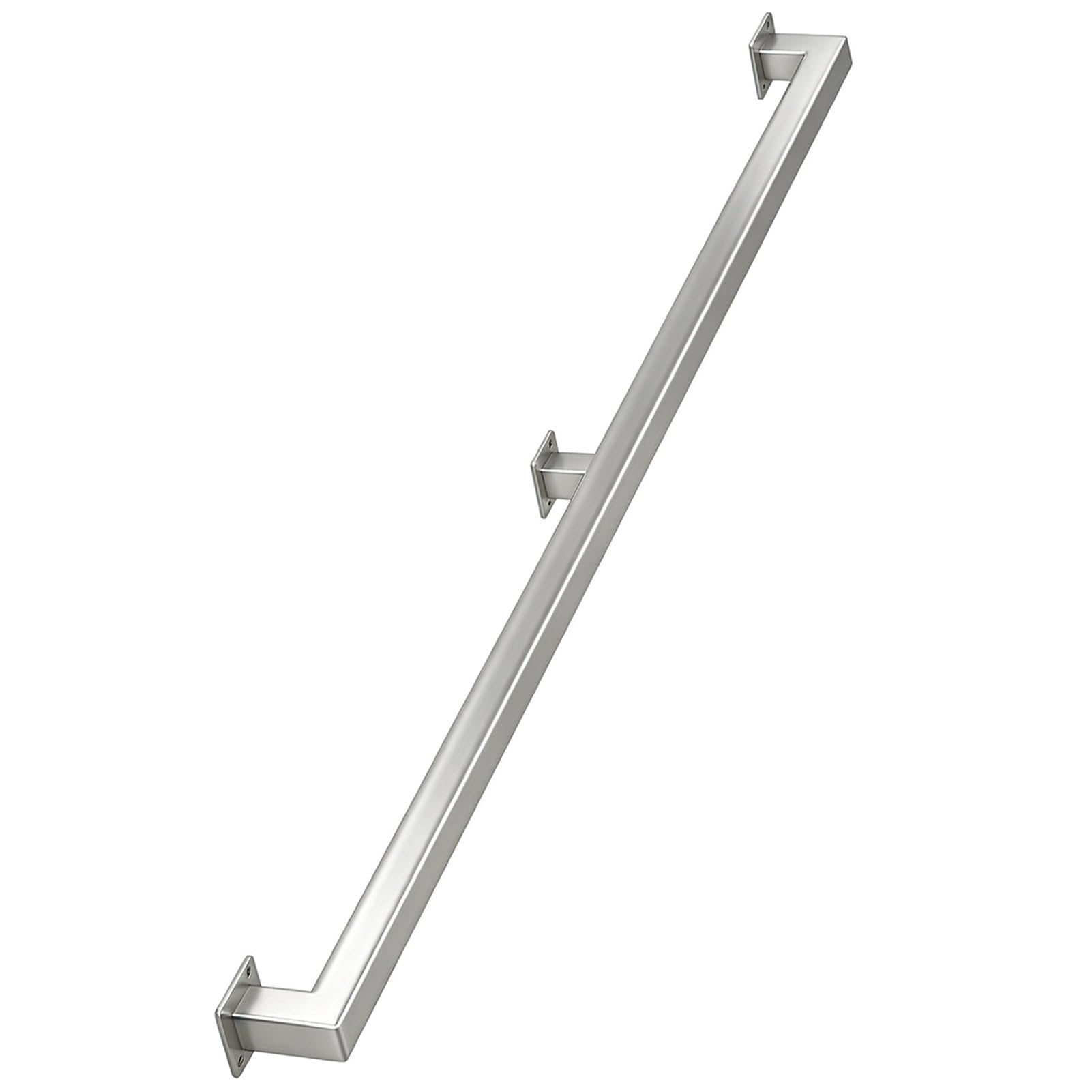 Junvstor 1Ft-20Ft Industrial Metal Stairs Handrail Kit, Sturdy Wall Mount Staircase Banister Stainless Steel Hand Rail Indoor Outdoor Stair Railing Safety Grab Bar(14ft/420cm)