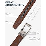 BOSTANTEN Mens Belt Leather Ratchet 1 3/8'' Belt For Men Gift Dress and Casual with Adjustable Buckle, Trim to Fit - Image 3