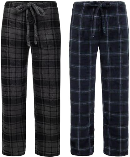 Alexander Del Rossa Men's 2-Pack Flannel Plaids Fleece Pajama Pants, Soft Plush  Lounge Bottoms, Traditional Plaids, Medium : Amazon.sg: Fashion