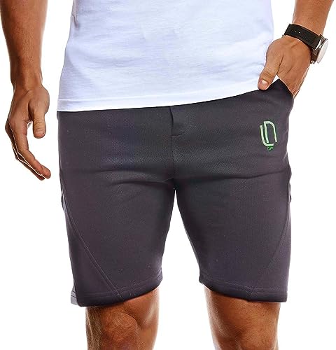 Short de jogging pour homme Leif Nelson LN8329N coupe ajustée en coton gris