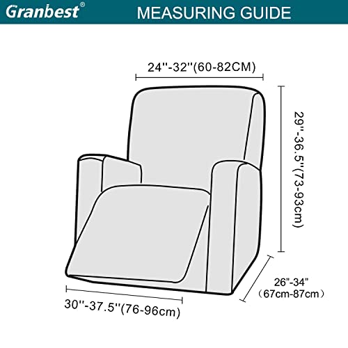 Granbest Velvet Plush Recliner Chair Cover High Stretch Recliner Slipcover Furniture Protector With Pockets(Dark Green) #TOP5