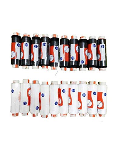 Sianna CollectionsSewing Threads Box Reel Tube 180 Metre Each Spool, Black Set of 10 and White Set of 10 for Tailoring & Art Craft & Home (Set of 20)