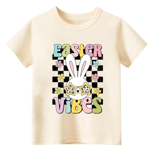 pleastee 6 7 Years Little Boy Girl Easter T-Shirt for Kids 6t 7t Funny 3D Floral Printed Meme Tee Shirt Size 6 7