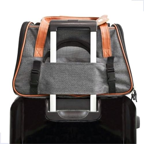 Bolsa De Transporte Viagem Avião Aérea Pet Luxo Em Couro 50x30x29 Para Cães Gatos