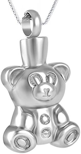 "Silver Teddy Bear" Silver Pendant & Chain - Cremation Jewellery Necklace