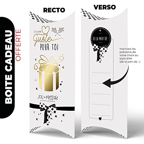 ÉNJA Création Cadeau MAMAN MERVEILLEUSE prêt à offrir | BRACELET GRAVÉ porte bonheur et sa carte | Cadeau famille | Idée cadeau ORIGINALE | NOËL, FÊTE, ANNIVERSAIRE - Boite cadeau OFFERTE (MAMAN) – vue 4