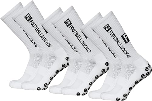 QHFlashbuy Chaussettes De Football Pour Homme,3 Paires Haussette Antidérapante Foot,Chaussette de Sport Antidérapante pour Football Basket Yoga Trekking(39-46)