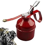 Bomba de aceite de motor - 5.4 pulgadas Pout de manguera flexible para flujo de aceite liso, control de precisión con función de la bomba manual, olla de aceites automotrices para motocicletas, metal