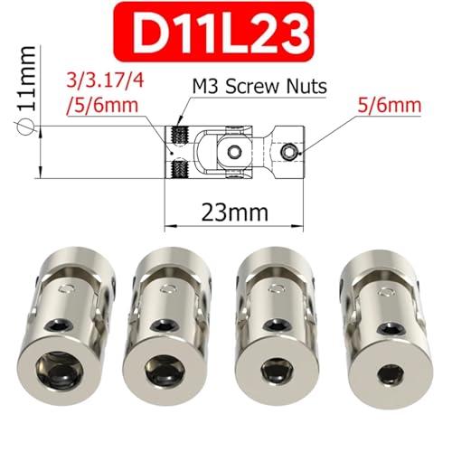 Junta cardán de metal D14L35 acoplamiento universal de eje para conector de motor de barcos 3
