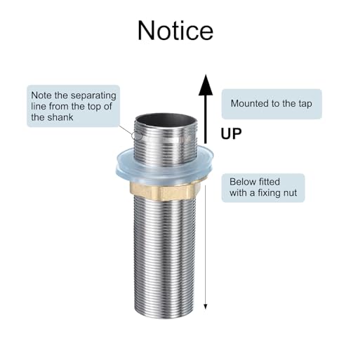 QUARKZMAN 4 Armaturenverlängerungsschaft aus Edelstahl Gewindeschaft verlängern Montageschaft verlängern festen hohen Fuß 1 Stück