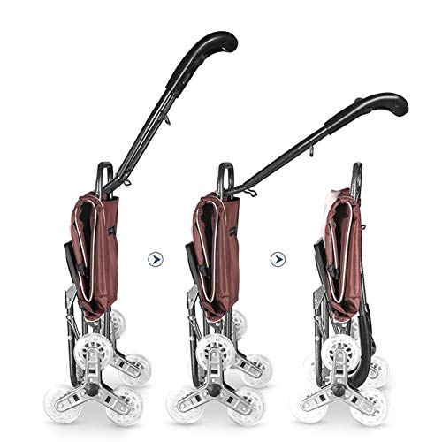 Einkaufstrolley Klappbar Treppensteiger Zusammenklappbarer Einkaufswagen Mit 3 Rädern Lebensmittelgeschäft-Einkaufswagen… – Bild 3