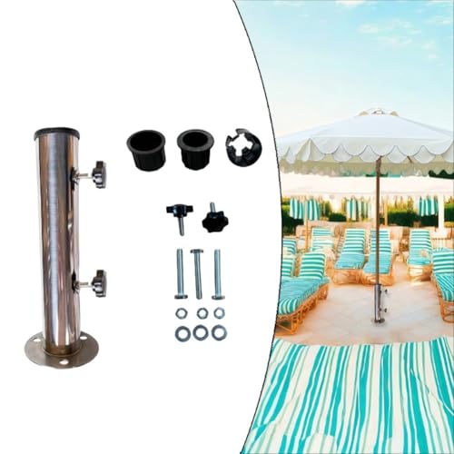 Soporte para sombrilla de acero inoxidable de 38 mm de diámetro para exterior 7