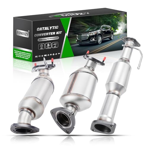 FOMIUZY High Flow Front Catalytic Converter Kit Direct-Fit Chevy Traverse 2009 2010 2011 2012 2013 2014 2015 2016 2017 GMC Acadia 2007-2017 Buick Enclave 2008-2017 Saturn Outlook 2007-2010 3.6L