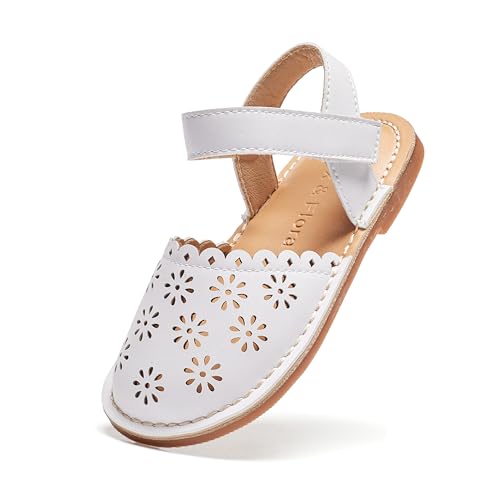 Image of Felix & Flora Toddler Girls Sandals Soft Rubber Princess Flat Shoes Flower Girl Shoes
