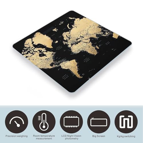 Báscula Digital de Vidrio Templado con Mapa Mundo miniatura 3