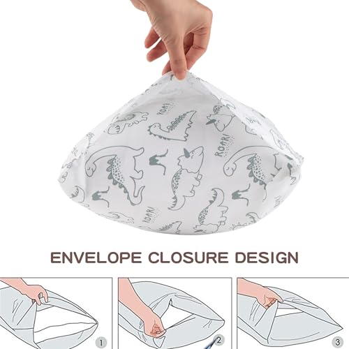 Image of Bunnikins & Clover Toddler Pillows with Pillowcase, 13 inchx18 inch Soft Cotton Kid Pillows for Sleeping, Bedding Small Pillow for Boys and Girls Aged 2-5 Years