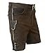Produktbild Lederhose kurz braun speckig Antik-Patina Trachten Leder Hose Trachtenlederhose Reißverschluß Zipp Hornknöpfe Robustes Büffelleder Herren (auch Damen) Freizeit und Wandern, Größe:54