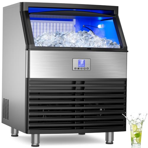Image of Mojgar Commercial Ice Maker Machine, 450 lbs /24H with 120 lbs Storage Bin