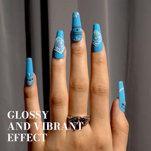 Image of MelodySusie Light Ocean Blue Gel Nail Polish,0.5fl oz Nails Soak Off UV LED Sky Blue Gel Polish Gift for Women Nail Art Manicure Salon DIY Nail Design Decoration at Home-1656