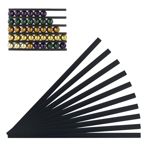 Porta Cialde Caffe Porta Capsule Portacapsule, 10 Supporti da Parete fai da te non Danneggiano la Parete Adatti per Conservare Capsule di Caffè di Diverse Dimensioni Contemporaneamente Nero