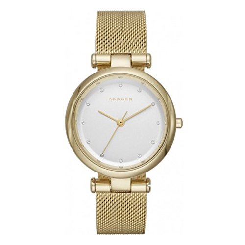 SKAGEN[�X�J�[�Q��] skw2486 Tanja silver dial gold mesh band SKW2486 TANJA �V���o�[�_�C�A�� �S�[���h���b�V���o���h �A�i���O ���f�B�[�X �N�I�[�c �r���v [���s�A���i]