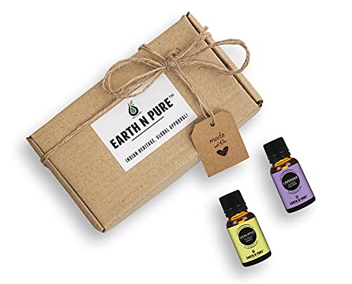 Image of Earth N Pure Lavender & Eucalyptus Essential Oils | Pack of 2 (15 ml each) | 100% Pure, Undiluted, Natural and Therapeutic Grade - Perfect for Aromatherapy, Skin Therapy & More