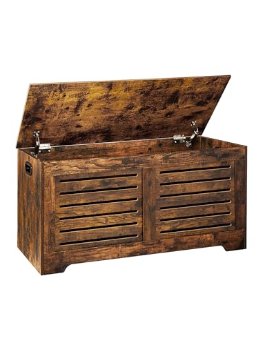 DINZI LVJ Storage Chest, 39.4”Wooden Toy Box with 2 Safety Hinges, Retro Entryway Shoe Storage...