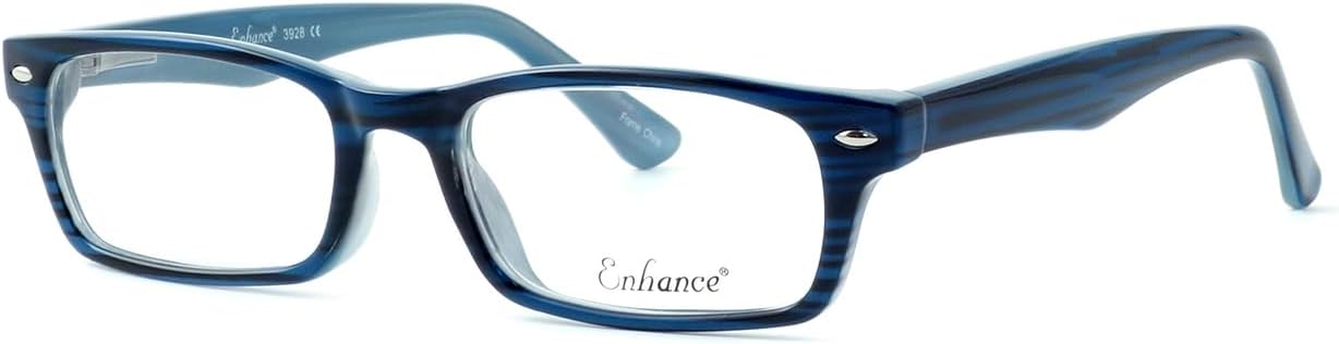 Calabria Enhance 3928 Kids Rectangular Blue Light Blocking Reading Glasses +1.00 Dark Blue Girls