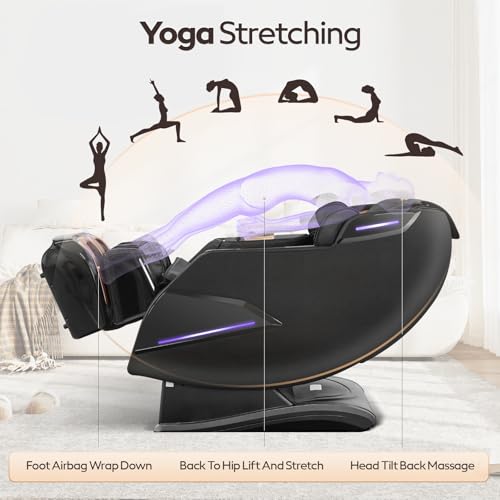 4D Massage Chairs Full Body,Zero Gravity SL-Track Shiatsu Massage Chair Recliner,Core Heating,20 Massage Techniques,Deep Yoga Stretch,Foot Rollers, Ai Voice,Touch Screen,Wireless Charging - Image 6