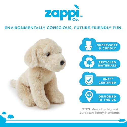Zappi Co Labrador Plüschhund (25 cm) - Freundlicher, Kuscheliger Hund, Umweltfreundlich, Ideal für Junge Hundefans, Recycelt