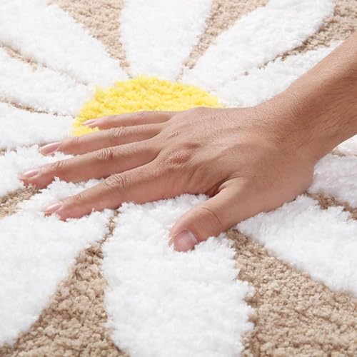 Image of AAZEEM Mat Rugs Non-Slip Abstract Bath Rugs Cute Mat Washable for Tube|Rectangular Door Mat for Home |Drawingroom |Easy Clean Indoor and Outdoor Floor Mat |Super Absorbent |Beige|16 inchx24 inch & 20 inchx32 inch |