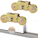 Patio Sliding Door Rollers Replacement Assembly Fits Andersen Gliding Glass Door Roller Part #1997061 (1982 to P), 1-1/4' Tandem Steel Ball Bearing Wheels, 2 Pack