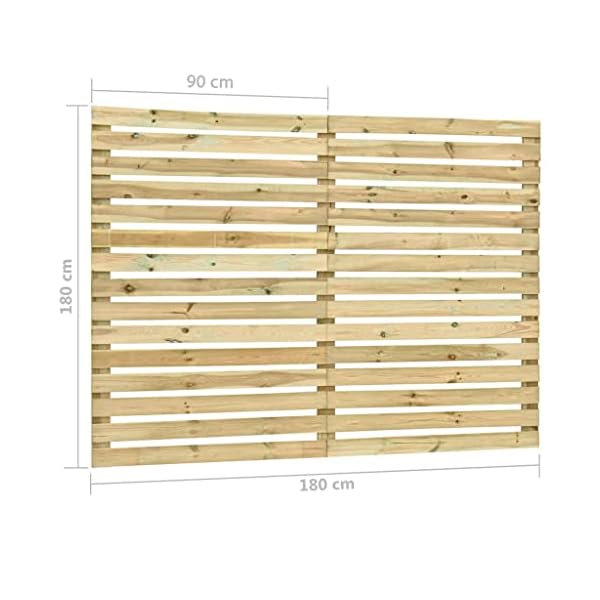 vidaXL Kiefernholz Imprägniert Gartenzaun Element Zaunfeld Holzzaun Zaunelement Sichtschutzzaun Windschutzzaun… – Bild 6