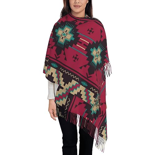 Native American Kokopelli Women's Fashion Scarf with Art Printed Tassel Soft Cashmere Warm Large Blanket Wrap Shawl3