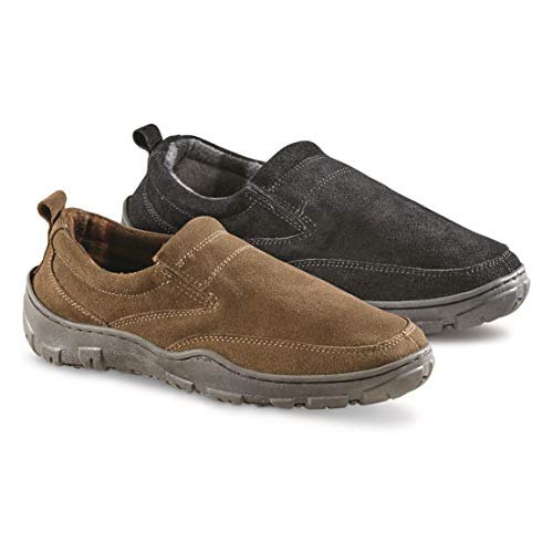 Guide Gear Men's Crossover Suede Moc Slippers, Sage, 8D (Medium)