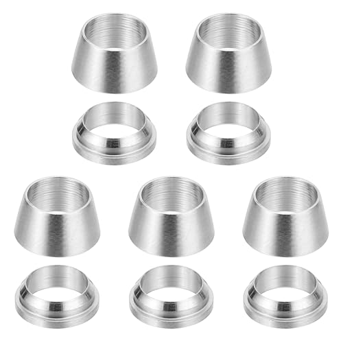 PATIKIL - PATIKIL 1/4" Tube OD 304 Stainless Steel Compression Tube Fitting Sleeve, 5 Pack Double Ferrule Ring Tubing Fitting Assortment Kit, Silver