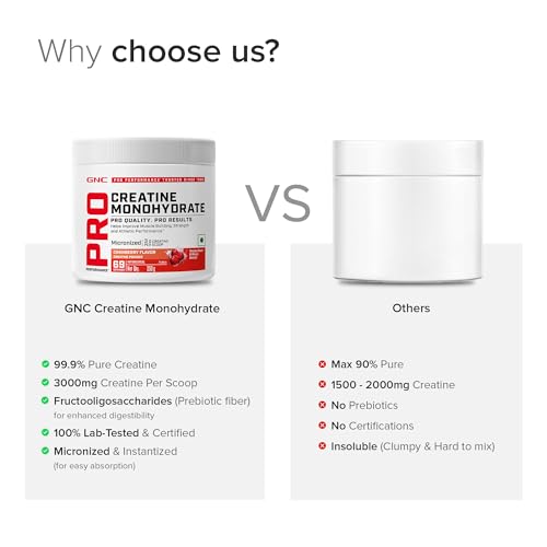 Image of GNC Pro Performance Pure Micronized Creatine Monohydrate with Free Shilajit|250 gm & 10 gm Shilajit|Instantized|Fuels Muscles|Increase Muscle Mass|Rapid Absorption|Cranberry