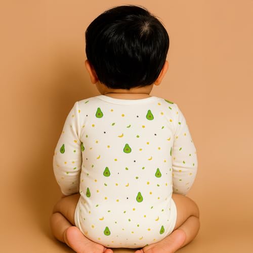 Image of MOM'S HOME Baby's Organic Cotton Soft Full Sleeve Onesie /Bodysuit | Multicolour | Pack of 3