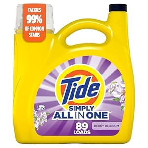 Tide Simply Clean & Fresh Liquid Laundry Detergent, Berry Blossom Scent, 89 loads, 117 fl oz (Packaging May vary)