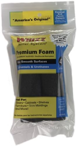4-Inch 54060 Whizz Premium Foam Paint Roller Cover, Black, 2-Pack, Color image 3