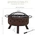 Sunnydaze Cosmic 30-Inch Patio Fire Pit for Outside - Outdoor Wood-Burning Fire Pit with Grill Grate, Spark Screen, and Fireplace Poker