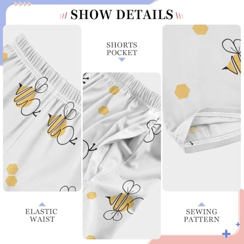 ZZKKO Bee Beehive Honeycomb Boys Pants for Kids Jogger Pants with Pockets S-XL4