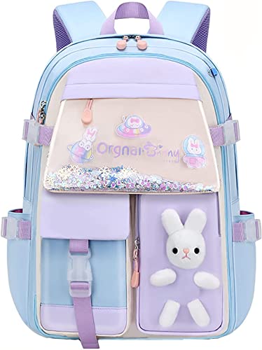 FIXITOK Schulrucksack Set Mädchen - Süßer Hasen-Rucksack Mit Federmäppchen & Brotbox