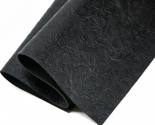Feuilles de cuir géométrique imprimé noir texture relief premium