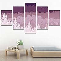SIGNWIN 5 Panel Canvas Wall Art Modern Art Multicolor Nature Photography Relax/Calm Romantics Waterfall for Home Decorations Ready to Hang - 60