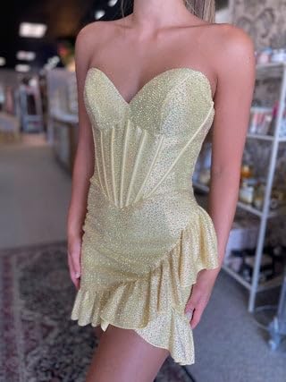 ForElise Sequin Homecoming Dresses Short for Teens HOCO Dresses 2025 Mermaid Prom Dress3