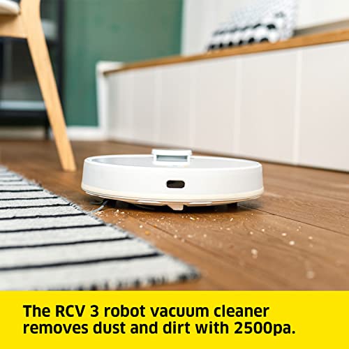 Kärcher RCV 3 Robot Vacuum Cleaner with Mop Function, Remote Control via App, LiDar Laser Navigation, Floor Mapping, Obstacle Detection, 2500pa, 120 min run-time, for Low-Pile Carpets and Hard Floors - Image 2