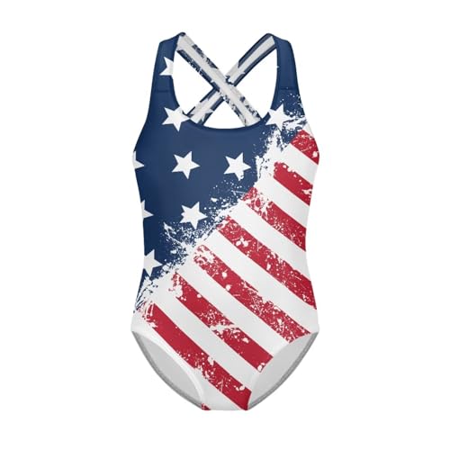 Image of Kid One Piece Swimsuit with Cross Back Girls Summer Sleeveles Swimwear for 5-14 Years