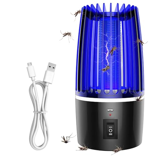Mineup Lámpara Antimosquitos Eléctrico, 4000mAh Recargable Matar Repelente de Insectos, UV Mata Mosquitos Electrico,2 en 1 Lámpara Mosquito Lampara USB Recargable para Interior Exterior